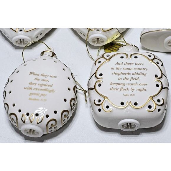 DANBURY MINT Nativity Illuminated Ornament Light Covers w/Christmas Bible Verses - Picture 10 of 13